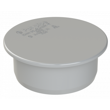 POLYPIPE RING-SEAL SOCKET STOP END PLUG; 3\"/82MM GREY