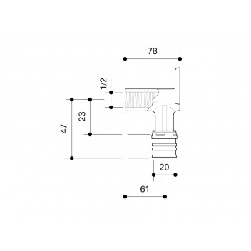 FRANKISCHE ALPEX 78MM WALL MOUNTING ELBOW 20MM - ½” FT