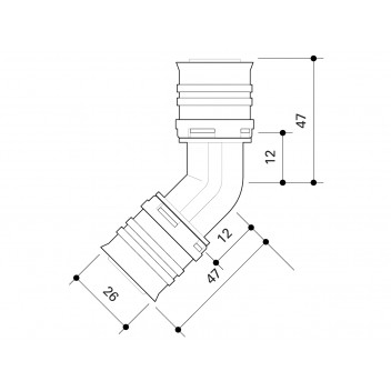 FRANKISCHE ALPEX MLC SWEPT ELBOW 45° 26MM