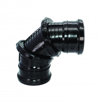 FLOPLAST RING-SEAL ADJUSTABLE BEND 0-90 DEG;4\"/110MM SOIL BLACK