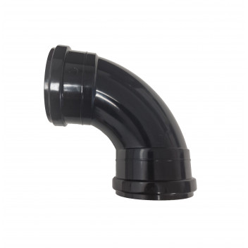 E.TUPLING 4\" SOIL DOUBLE-SOCKET 90DEG BEND - BLACK