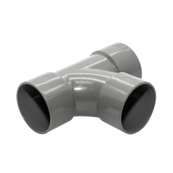 FLOPLAST S/WELD SWEPT TEE 92.5 DEG; 32MM GREY