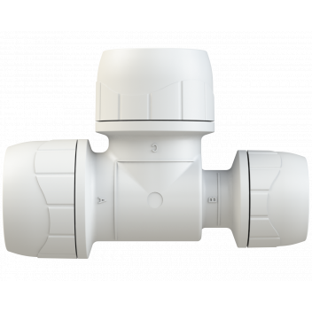 POLYPLUMB ENHANCED - 15X10X15 END RED TEE - WHITE