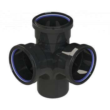 *POLYPIPE RING-SEAL CORNER BRANCH; 4\"/110MM 87.5D BLK