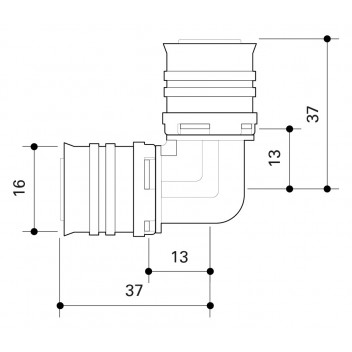 FRANKISCHE ALPEX MLC ELBOW 90° 16MM
