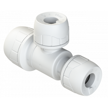 POLYPLUMB ENHANCED - 15X10X10 BRANCH & ONE END RED TEE - WHITE