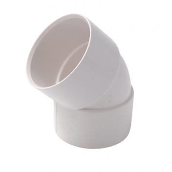 E.TUPLING SOLVENT WASTE 45DEG BEND - 50MM - WHITE
