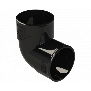 POLYPIPE S2000 50MM MUPVC 90DEG KNUCKLE - BLACK