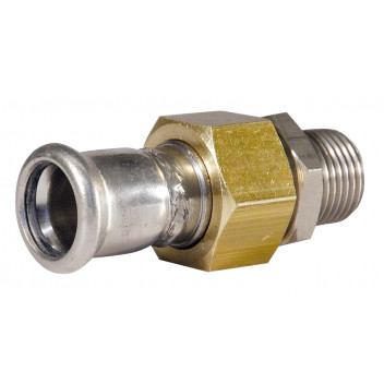 SS 316 PRESS - MALE UNION ADAPTER - FLAT SEAL - 35x1 1/4”