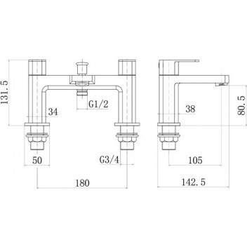 VENACHAR BATH SHOWER MIXER  - WASTE NOT INCLUDED