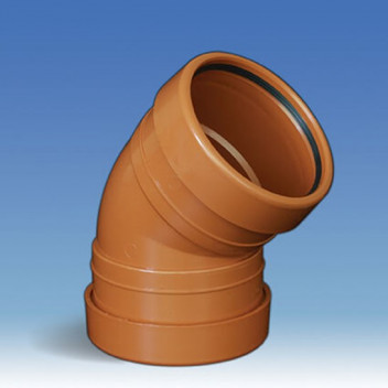 E.TUPLING 110MM UG DOUBLE SOCKET 45 DEG OBTUSE BEND