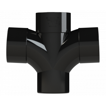 S/WELD CROSS TEE 92.5DEG; 50MM BLACK