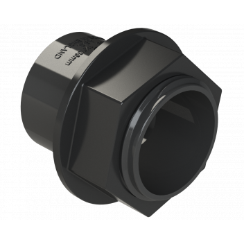 S/WELD TANK CONNECTOR; 32MM BLACK