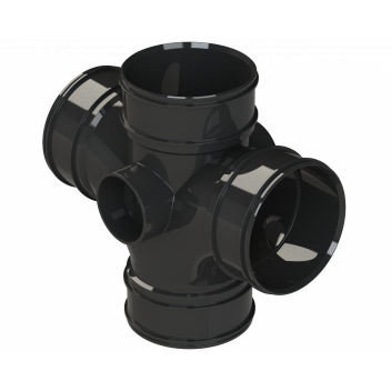 S2000 DOUBLE BRANCH;4\"/110MM 87.5DEG BLK