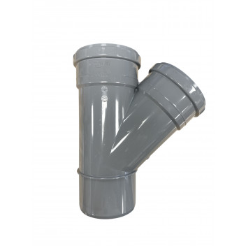E.TUPLING 4\" SOIL 45DEG DOUBLE SOCKET BRANCH - GREY