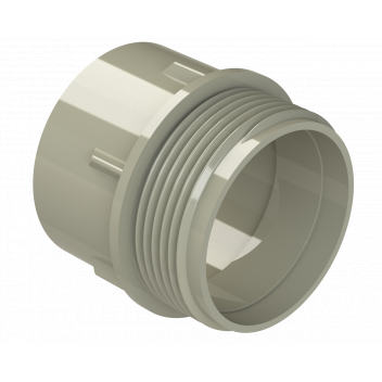 POLYPIPE S2000 MUPVC 40MM SCKT X MI CONNECTOR - SOLV GREY