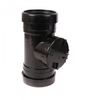 E.TUPLING 4\" SOIL DOUBLE-SOCKET ACCESS PIPE - BLACK