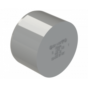 S/WELD SOCKET STOP END PLUG; 40MM GREY