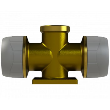 POLYPLUMB WALL PLATE TEE BRASS;22MMX1/2\"