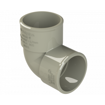 POLYPIPE S2000 40MM MUPVC 90DEG KNUCKLE - SOLV GREY