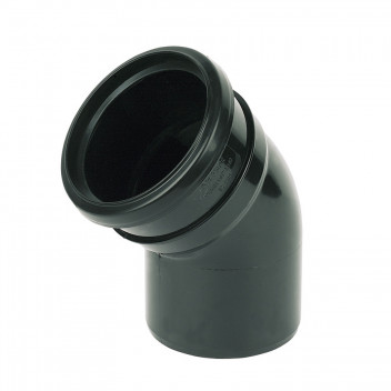E.TUPLING 4\" SOIL SINGLE-SOCKET 45DEG BEND - BLACK