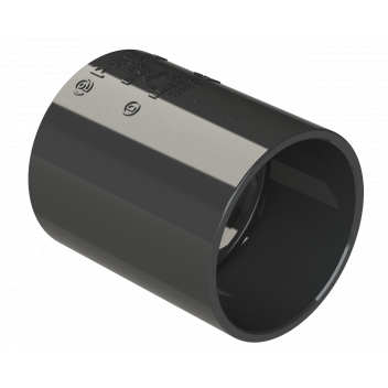 S/WELD STRAIGHT COUPLING; 40MM BLACK
