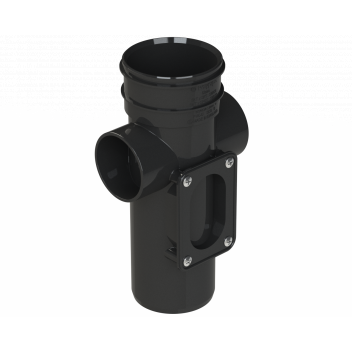 POLYPIPE 82MM SOLVENT SOIL ACCESS PIPE S/S BLACK