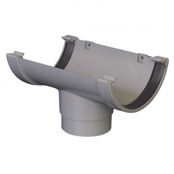 E.TUPLING 150MMRUNNING OUTLET HALF ROUND KOMMERCIAL GREY