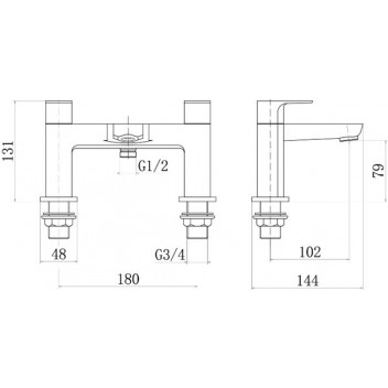 BALMAHA BATH SHOWER MIXER -  - WASTE NOT INCLUDED