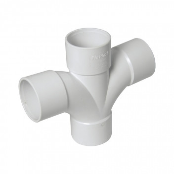 FLOPLAST S/WELD CROSS TEE 92.5 DEG; 40MM WHITE