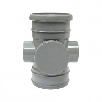 FLOPLAST RING-SEAL ACCESS PIPE(SKT/SVNT);4\"/110MM SOIL GREY