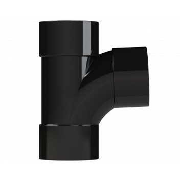 S/WELD SWEPT TEE 92.5DEG; 40MM BLACK