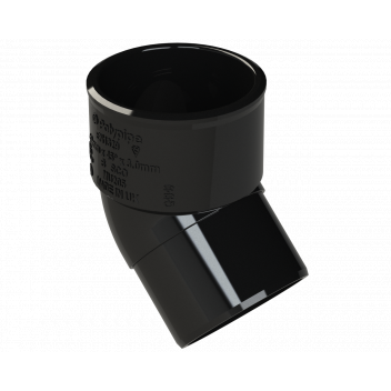 POLYPIPE S2000 40MM MUPVC 45DEG SPIGOT BEND - BLACK