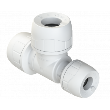 POLYPLUMB ENHANCED - 15X10X15 END RED TEE - WHITE