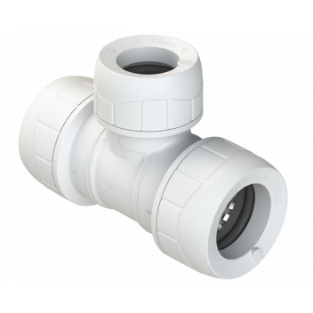 POLYPLUMB ENHANCED - 28X28X22 BRANCH RED TEE - WHITE