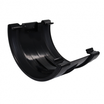 E.TUPLING 150MM GUTTER UNION HALF ROUND KOMMERCIAL BLACK