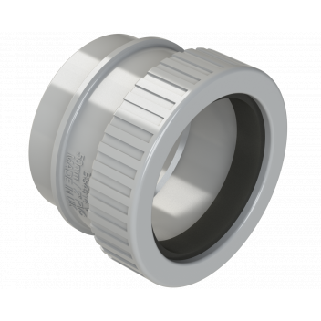 POLYPIPE RING-SEAL STRAIGHT ADAPTOR 50mm GREY