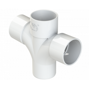 S/WELD CROSS TEE 92.5DEG; 40MM WHITE