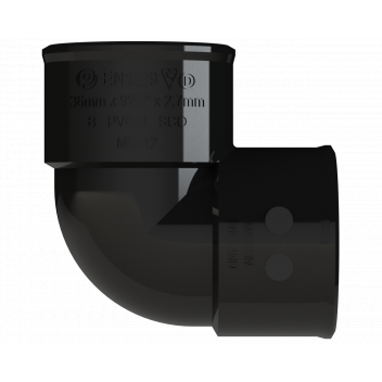 POLYPIPE S2000 32MM MUPVC 90DEG KNUCKLE - BLACK