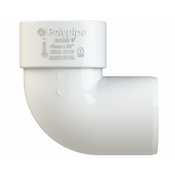 S/WELD SWIVEL BEND 92.5DEG; 40MM WHITE