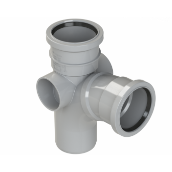 POLYPIPE RING-SEAL SINGLE BRANCH;3\"/82MM 92.5D EQ GY