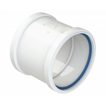 POLYPIPE RING-SEAL DOUBLE SOCKET; 4\"/110MM WHITE