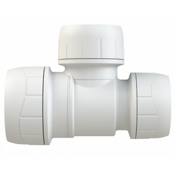 POLYPLUMB ENHANCED - 28X22X22 BRANCH & ONE END RED TEE - WHITE