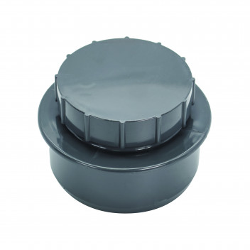 FLOPLAST SCREWED ACCESS CAP;4\"/110MM SOIL ANTHRACITE GREY AG