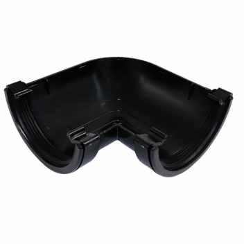E.TUPLING 112MM HALF-ROUND 90DEG ANGLE - BLACK