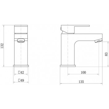 LYMM BASIN MIXER  - WASTE NOT INCLUDED