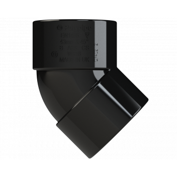 S/WELD OBTUSE BEND 45DEG; 40MM BLACK