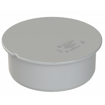 POLYPIPE RING-SEAL SOCKET STOP END PLUG; 4\"/110MM GREY