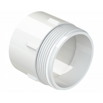 POLYPIPE S2000 MUPVC 50MM SCKT X MI CONNECTOR - WHITE