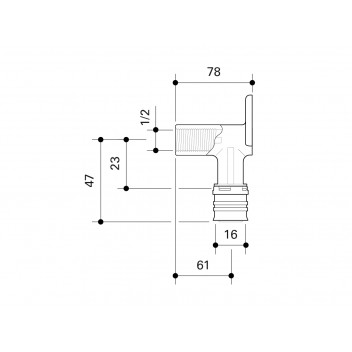 FRANKISCHE ALPEX 78MM WALL MOUNTING ELBOW 16MM - ½” FT